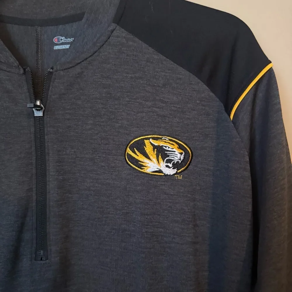 Missouri Tigers Pullover Men Champion Black Large Mizzou 1/4 Zip Champion
